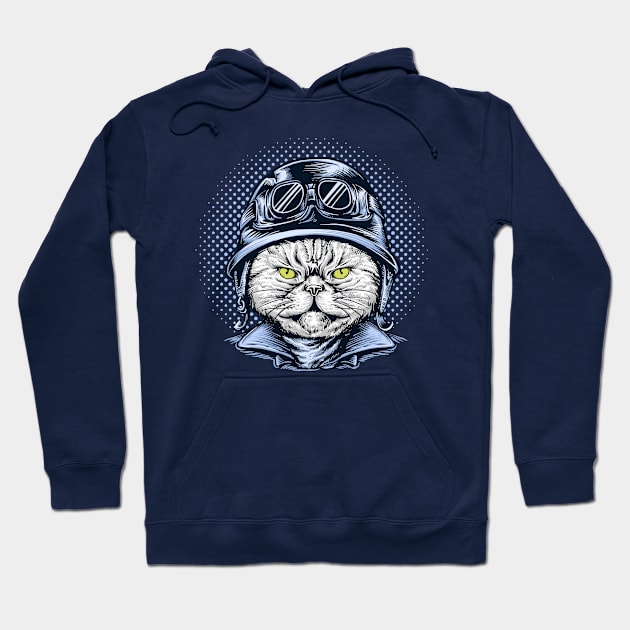 Biker cat Hoodie by AdriaStore1